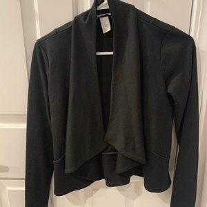 H&M Open Ruffled Blazer Black